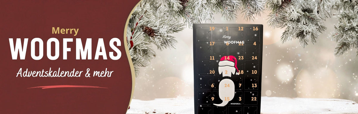Adventskalender für Hunde mit natürlichen Snacks und Weihnachtsboxen mit Geschenkartikeln