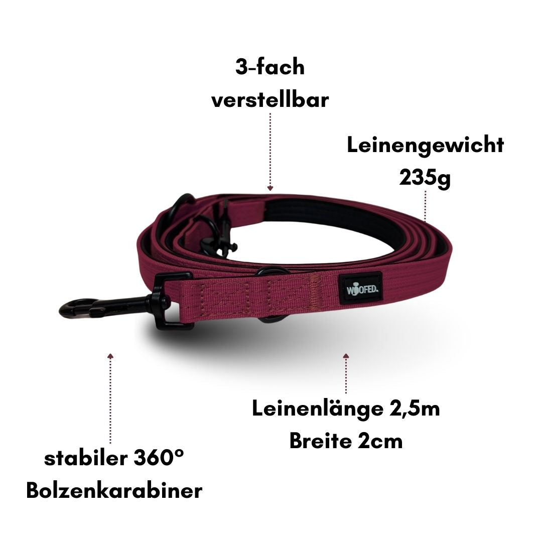 Nylon Classic Führleine Bordeaux