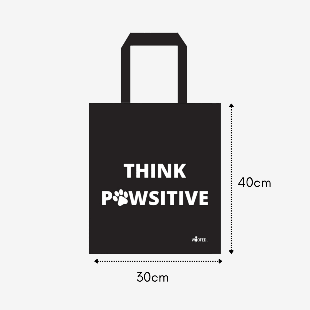 Baumwolltasche "Think Pawsitive" - WOOFED.