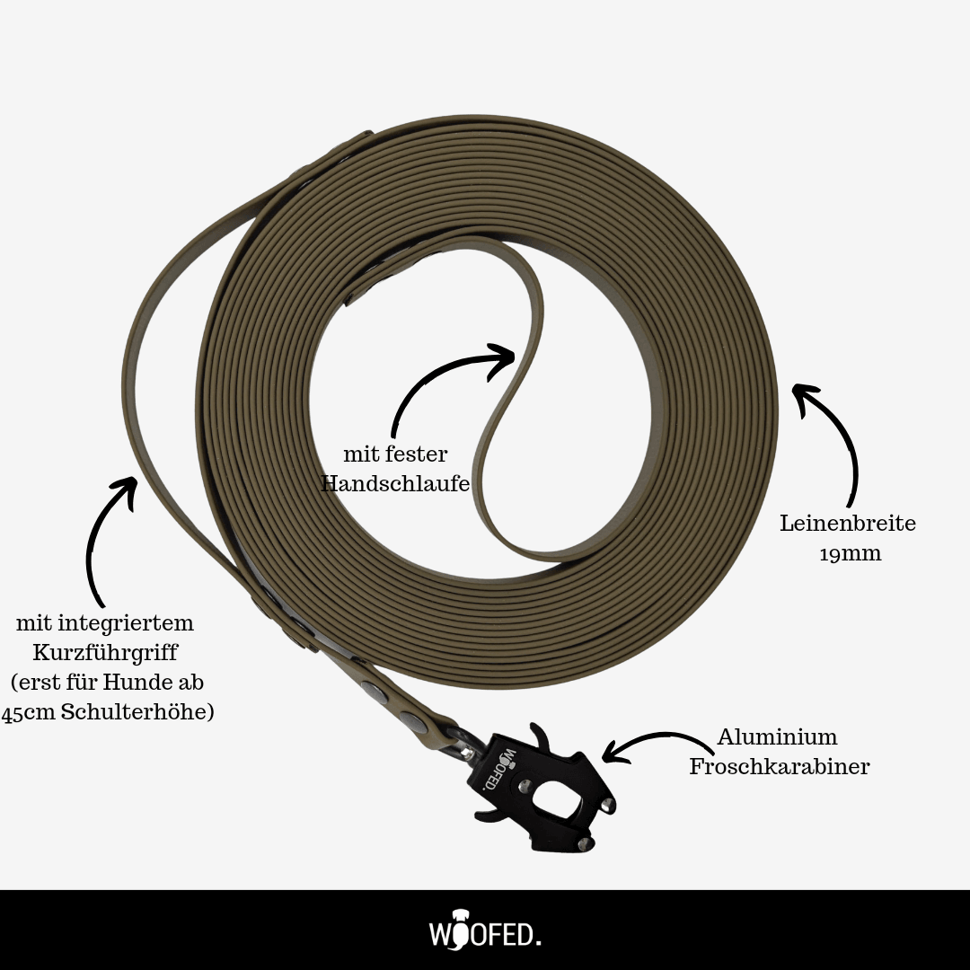 Biothane Tactical Schleppleine mit Kurzführgriff - WOOFED.