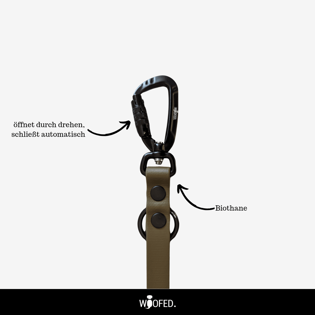 Biothane Führleine mit Sicherheitskarabiner verstellbar - WOOFED.