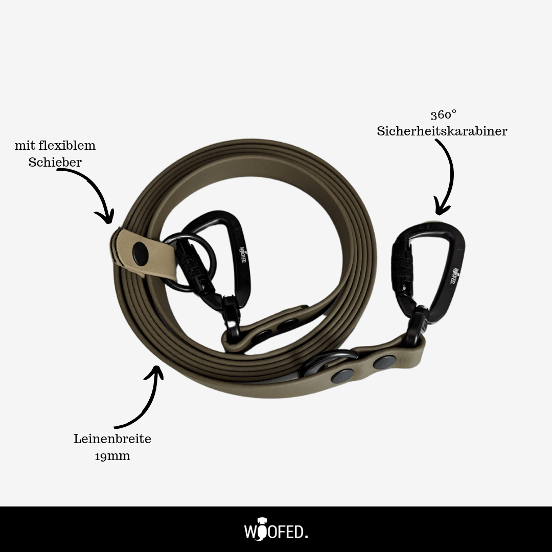 Biothane Umhängeleine mit Sicherheitskarabiner - WOOFED.