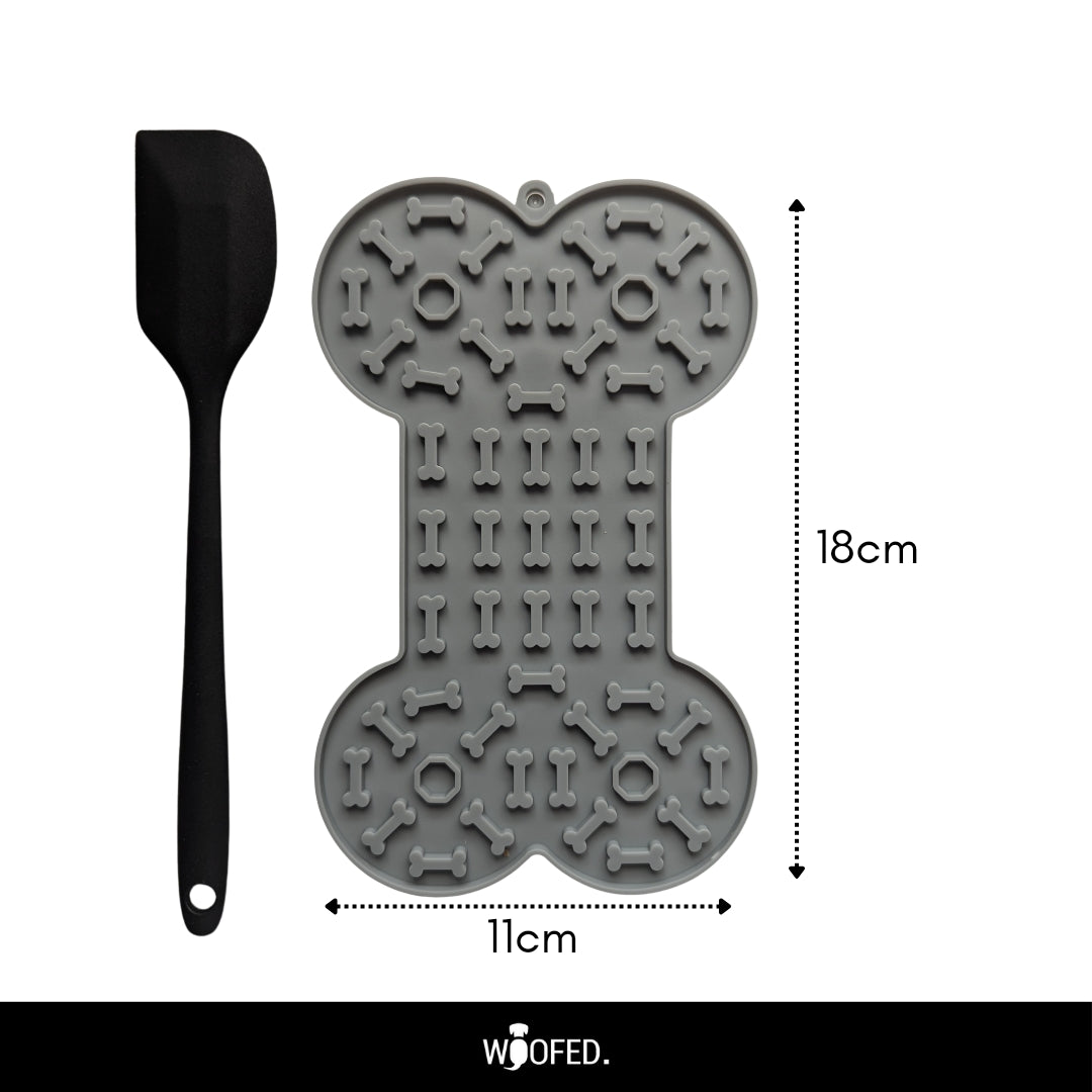 Schleckmatte mit Spachtel Knochen