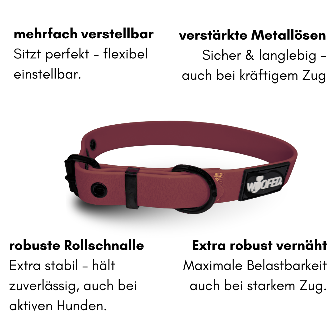 Halsband WOOFLEX® Classic verstellbar Burgundy