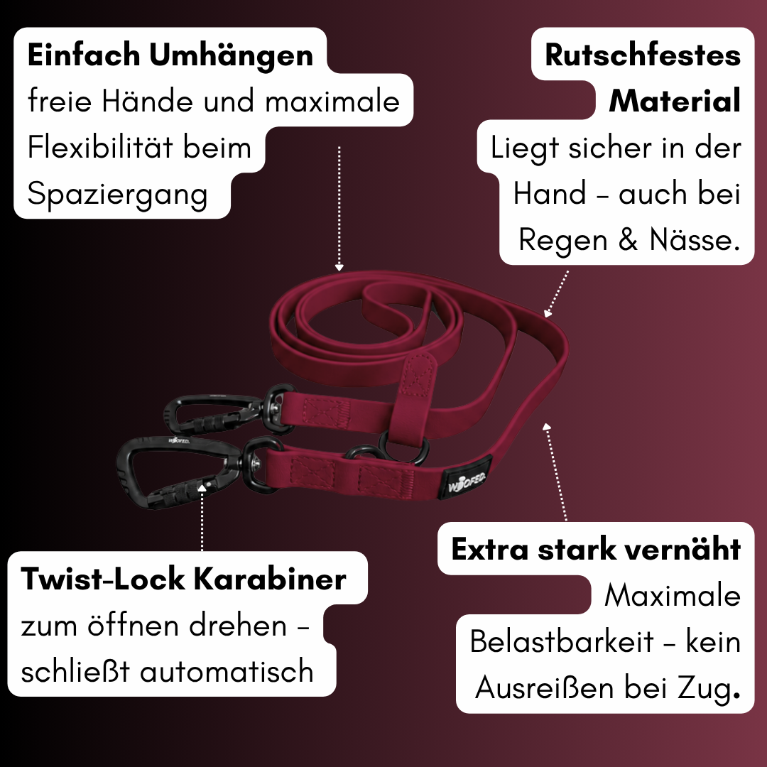 Umhängeleine WOOFLEX® Pro Burgundy