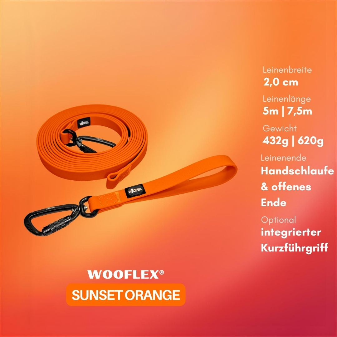 multifunktionale Schleppleine WOOFLEX® Sunset Orange
