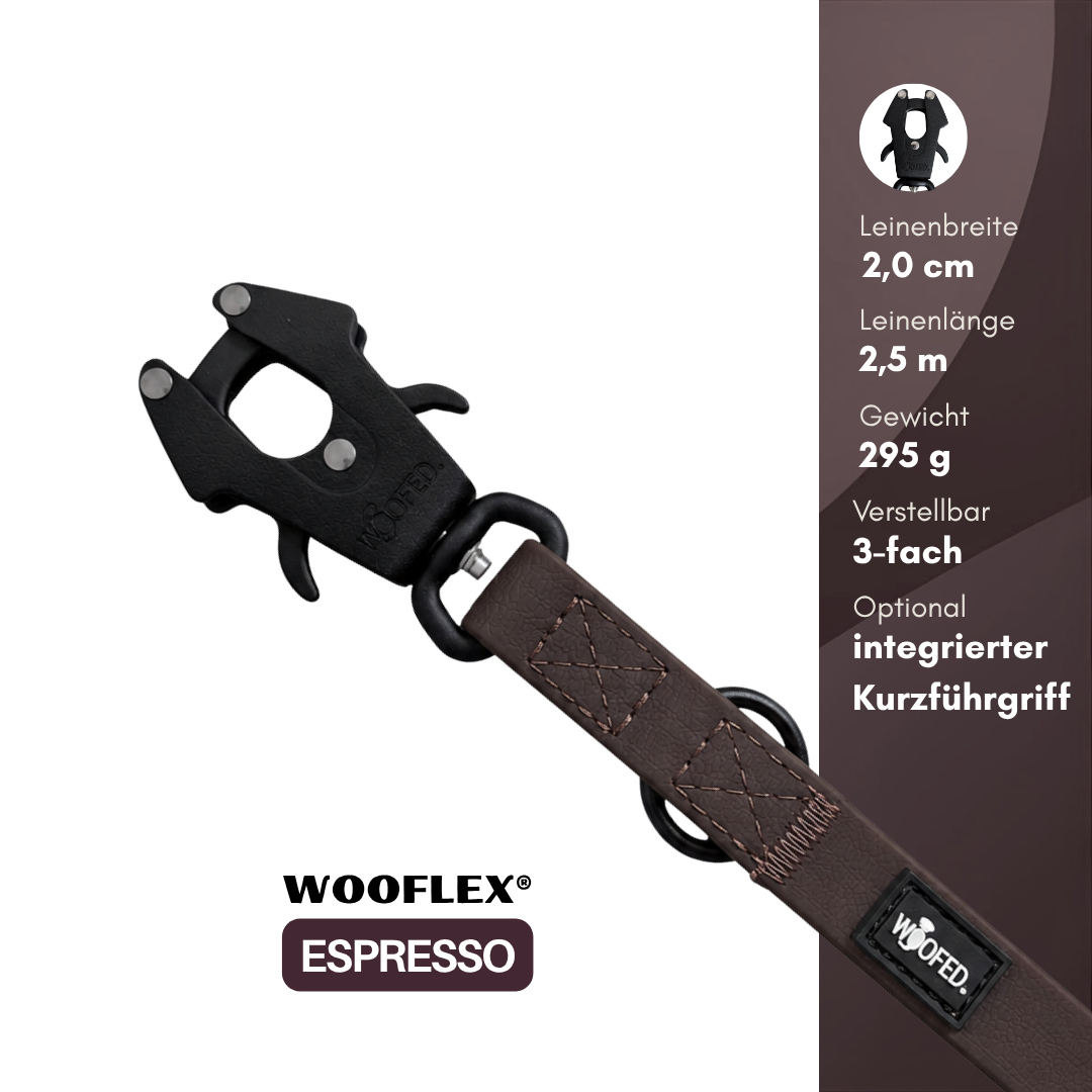 Führleine WOOFLEX® Tactical verstellbar Espresso