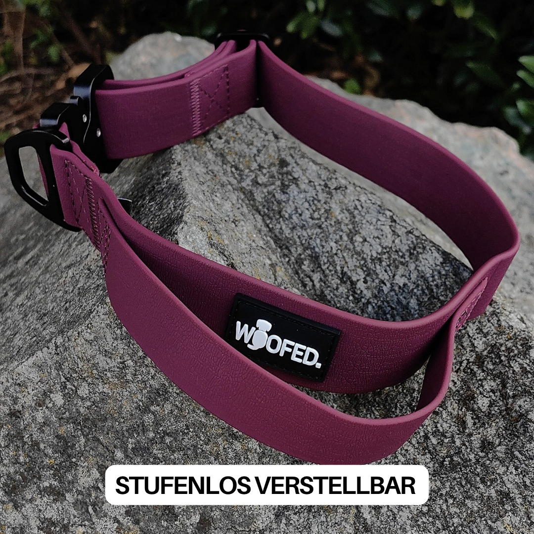Halsband WOOFLEX® Tactical verstellbar mit Griff Burgundy