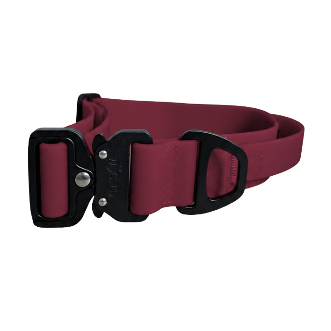 Halsband WOOFLEX® Tactical verstellbar mit Griff Burgundy