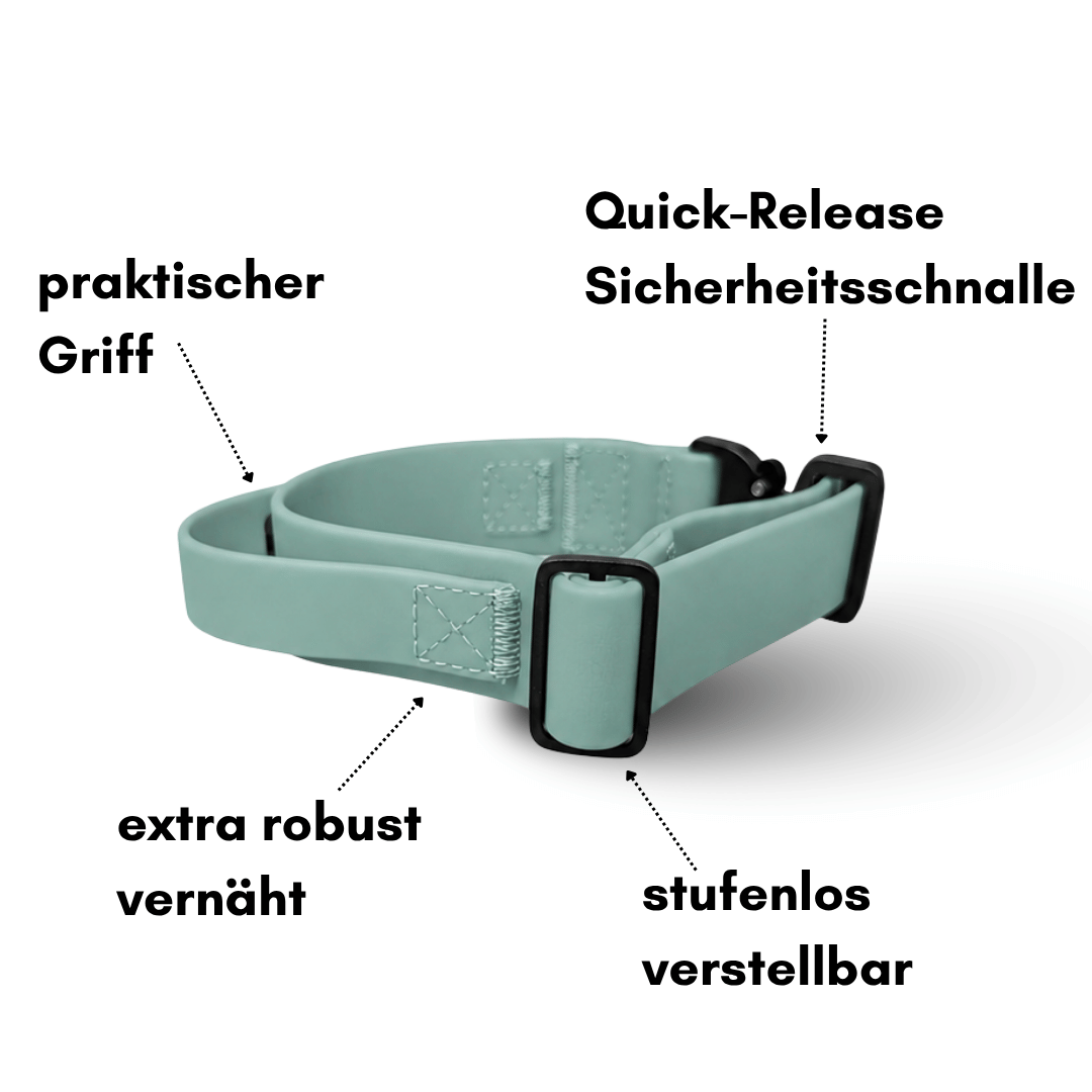 Halsband WOOFLEX® Tactical verstellbar mit Griff Jade Green