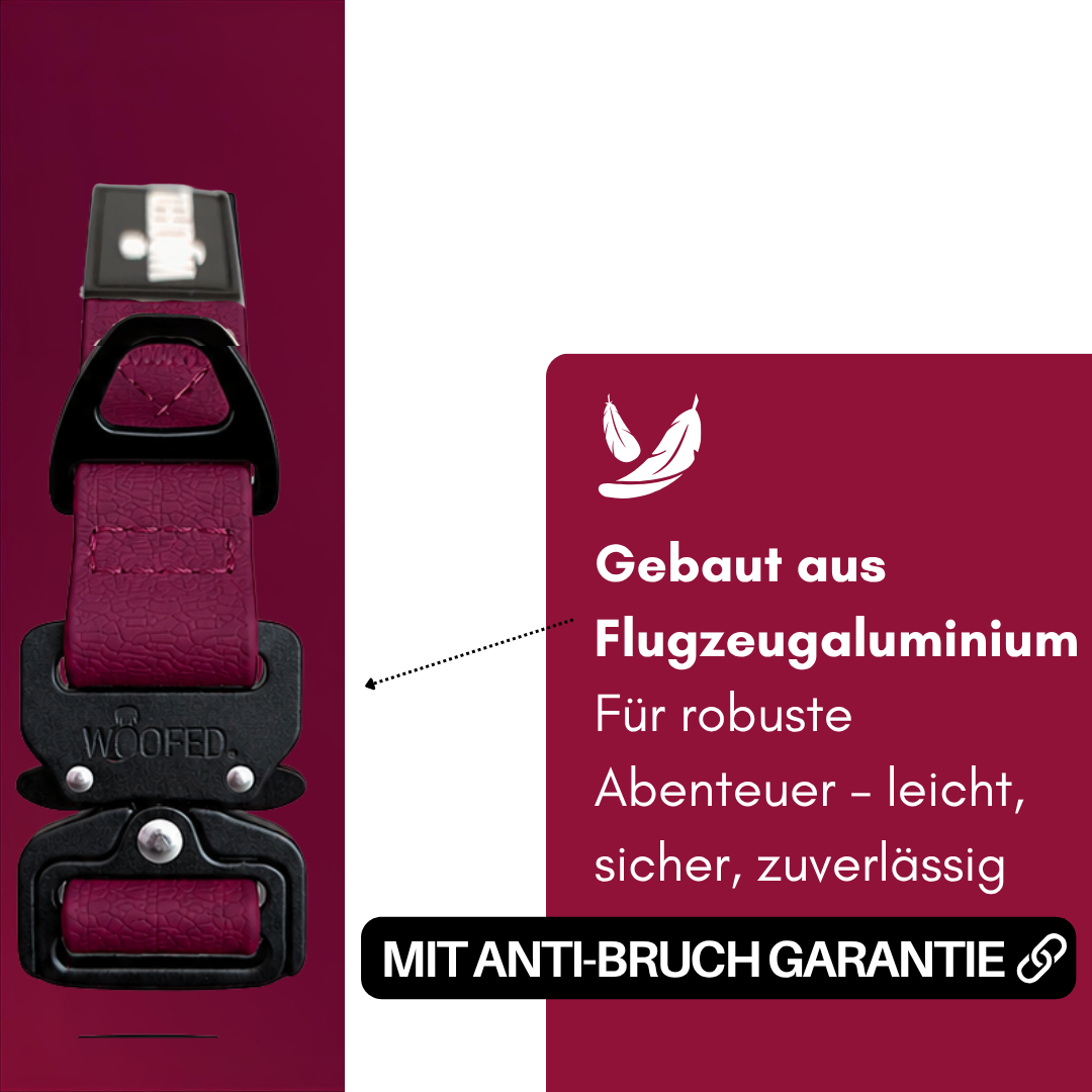 Halsband WOOFLEX® Tactical verstellbar ohne Griff Burgundy