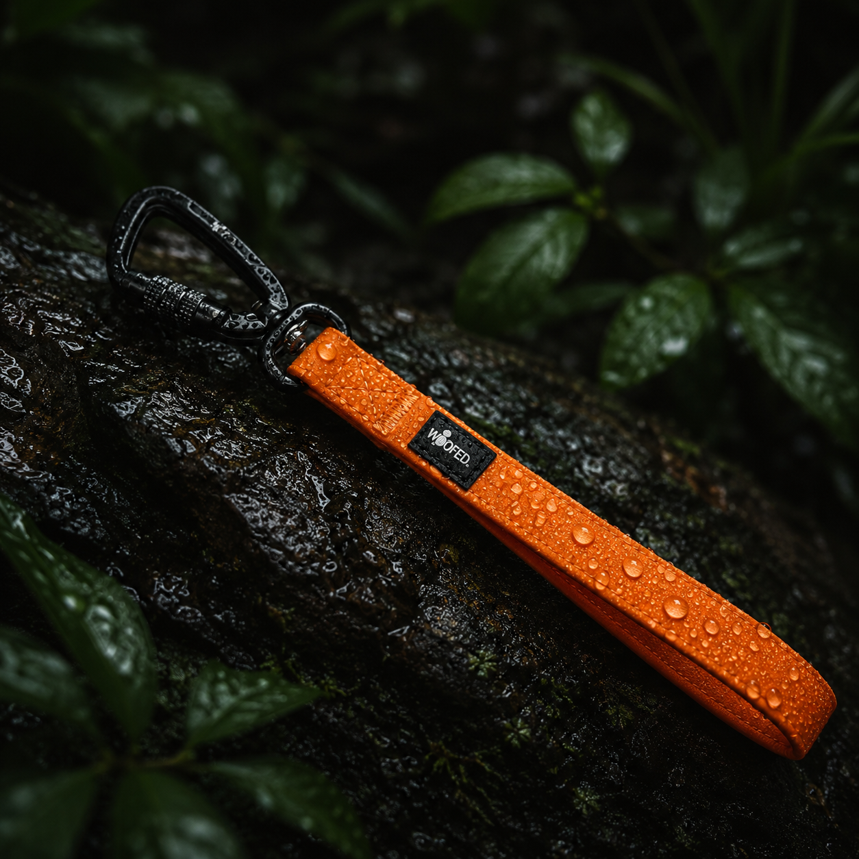 Wooflex Kurzführer im Regen in Orange