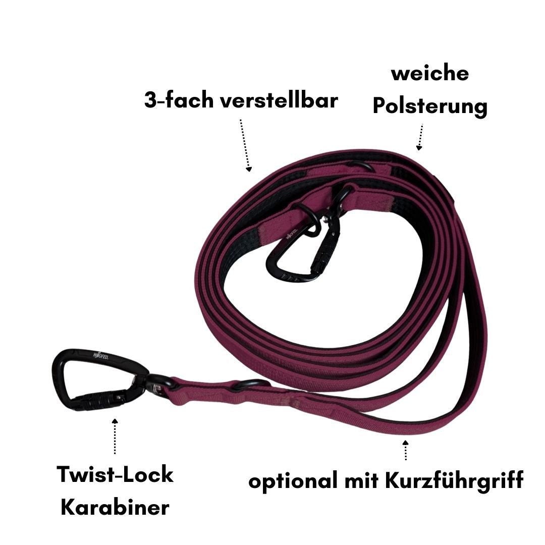 Nylon Pro Führleine Bordeaux - WOOFED.