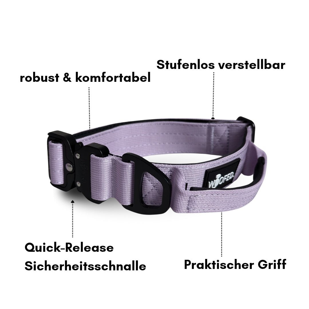 Nylon Tactical Halsband Lilac - ultraleicht - WOOFED.