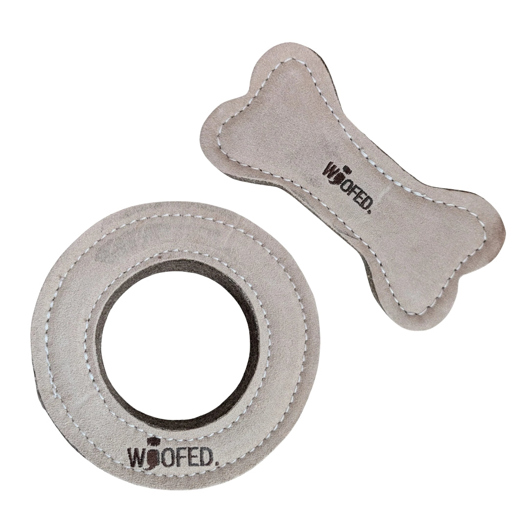 Natürliches Hundespielzeug Knochen & Ring