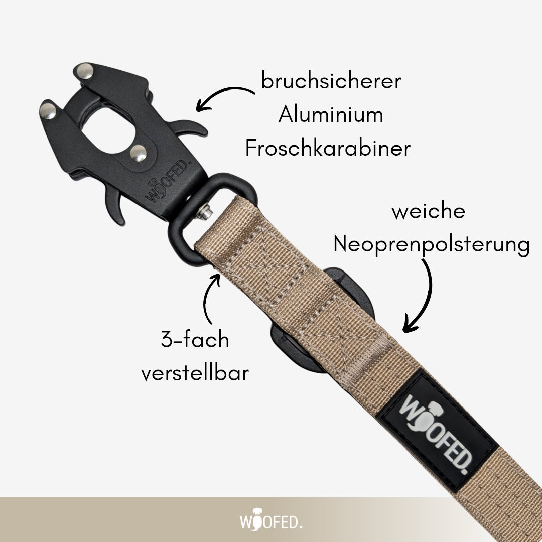taktische Nylon Führleine Desert Tan
