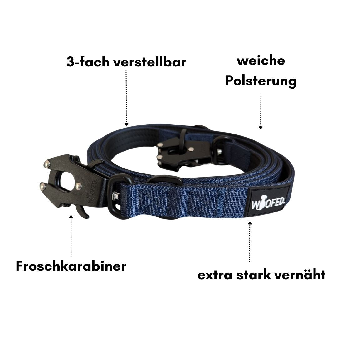taktische Nylon Führleine Midnight Blue