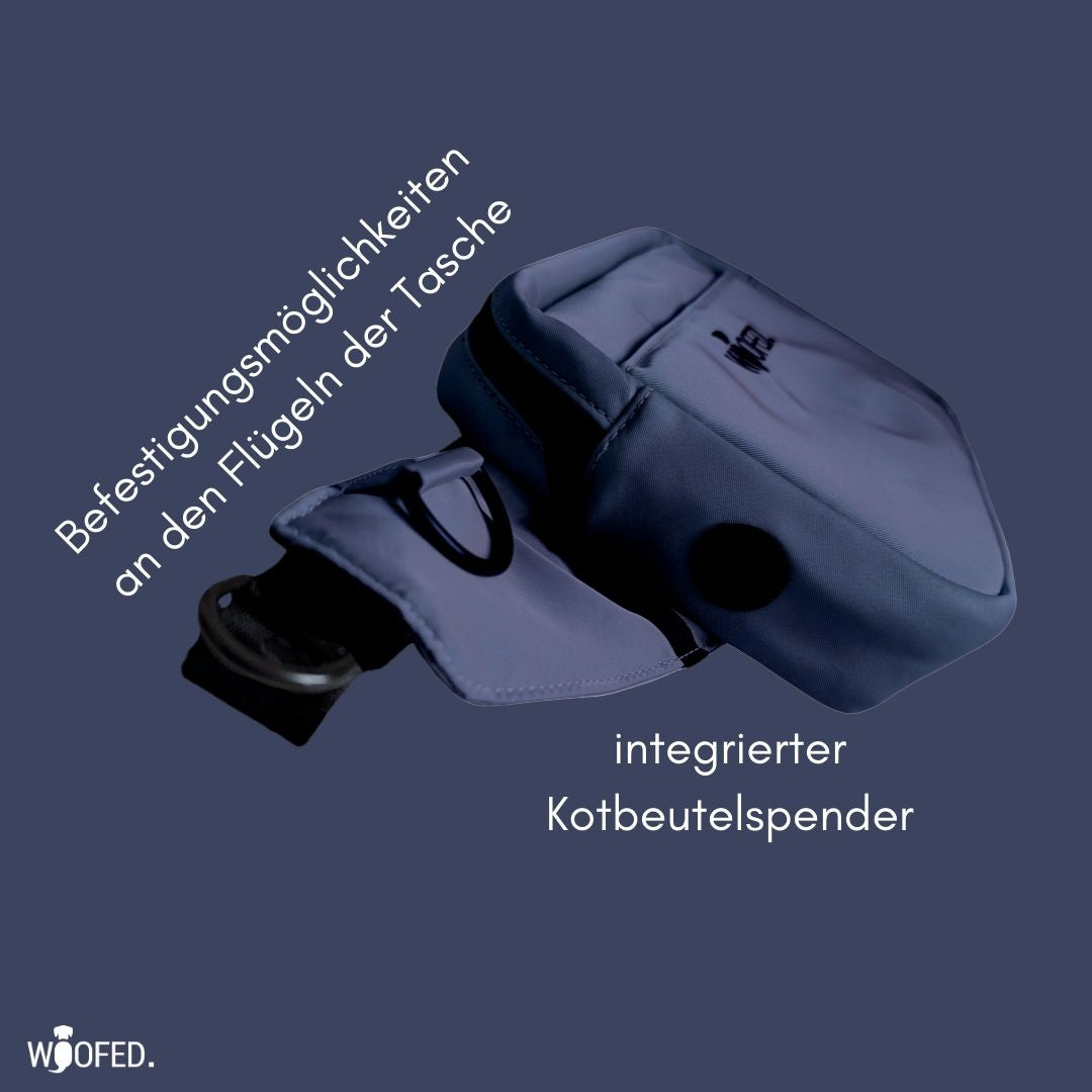 Multifunktionale Gassitasche - 2 in 1 Bauchtasche & Schultertasche Mignight Blue