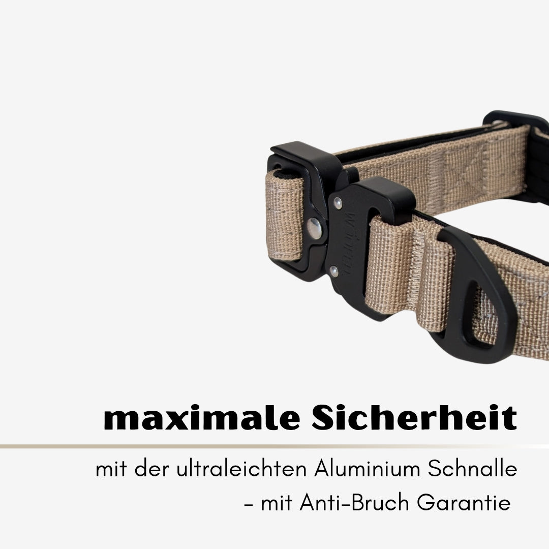 taktisches Nylon Halsband für kleine Hunde Desert Tan