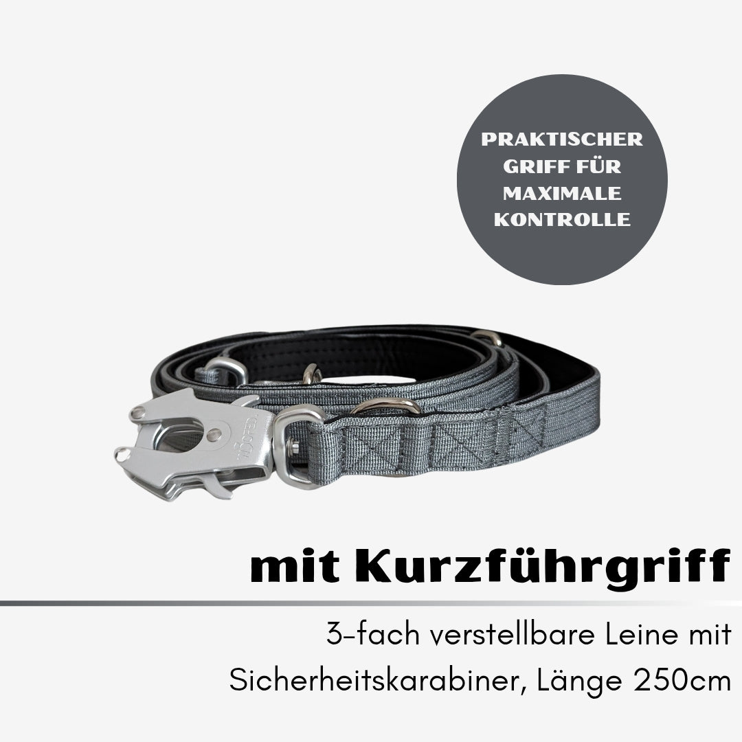 taktische Nylon Führleine Silver Grey