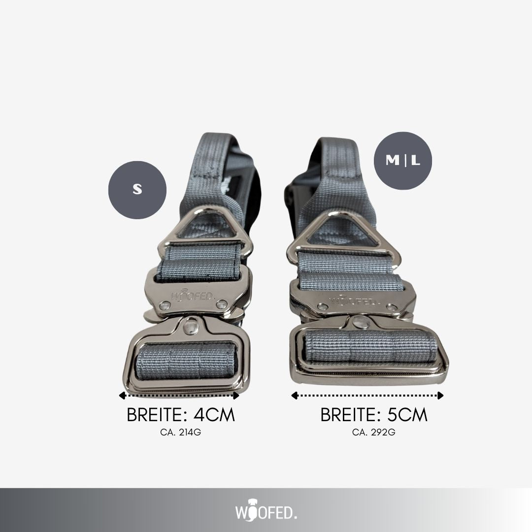 taktisches Nylon Halsband Silver Grey