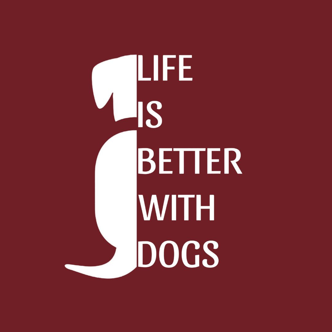 T-Shirt "Life is better with dogs" Unisex Rot