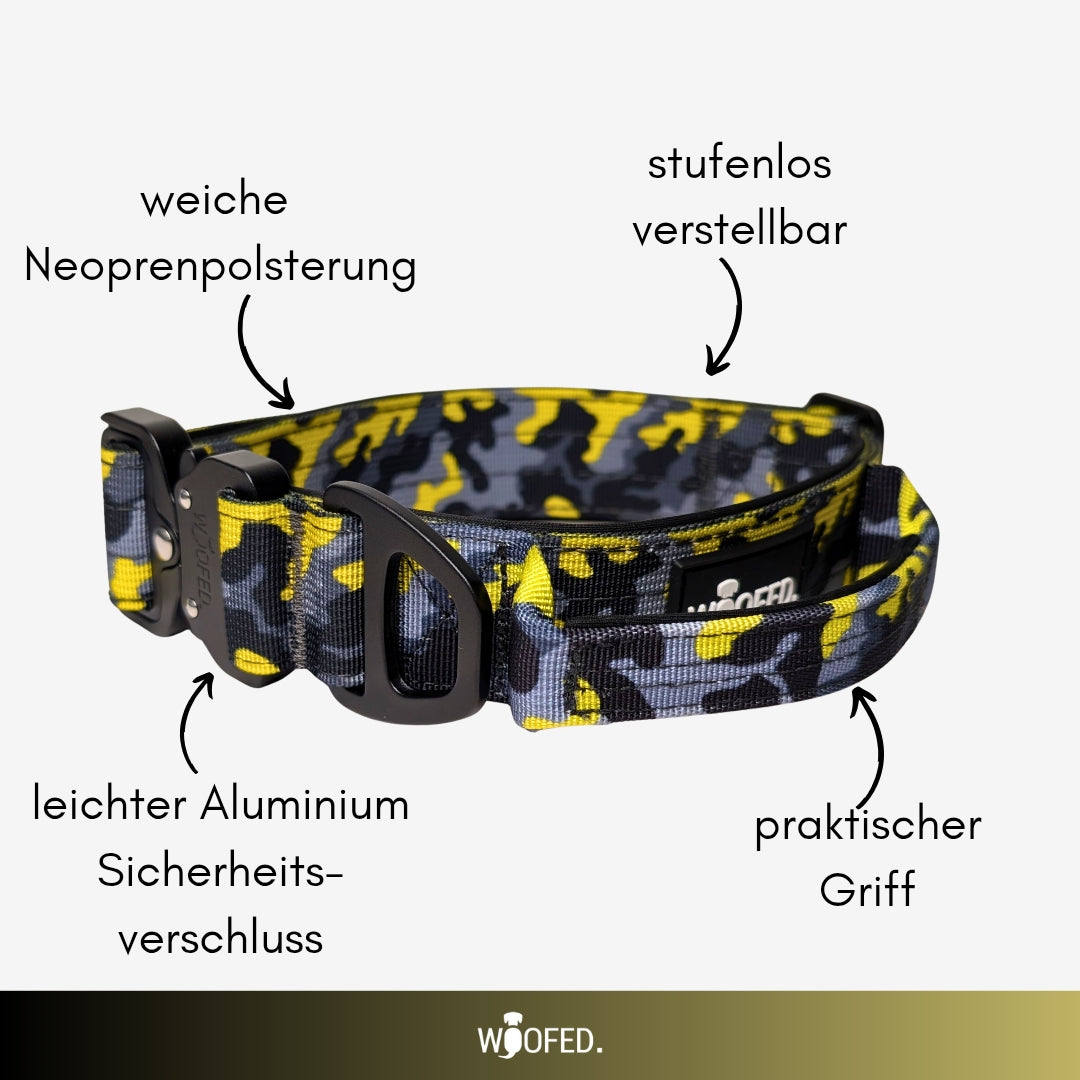 taktisches Nylon Halsband Yellow Camo ultraleicht