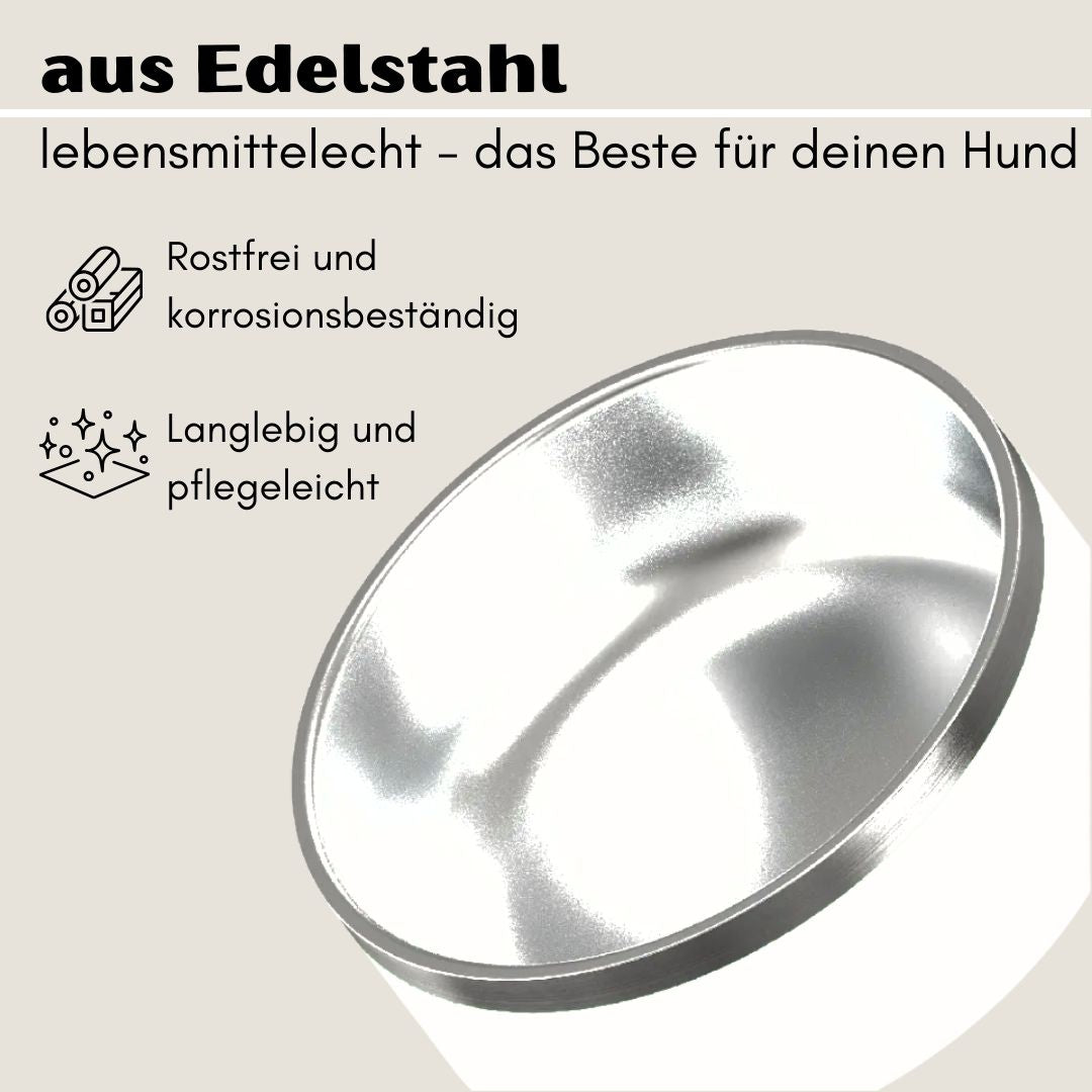 Premium Edelstahlnapf Pure White