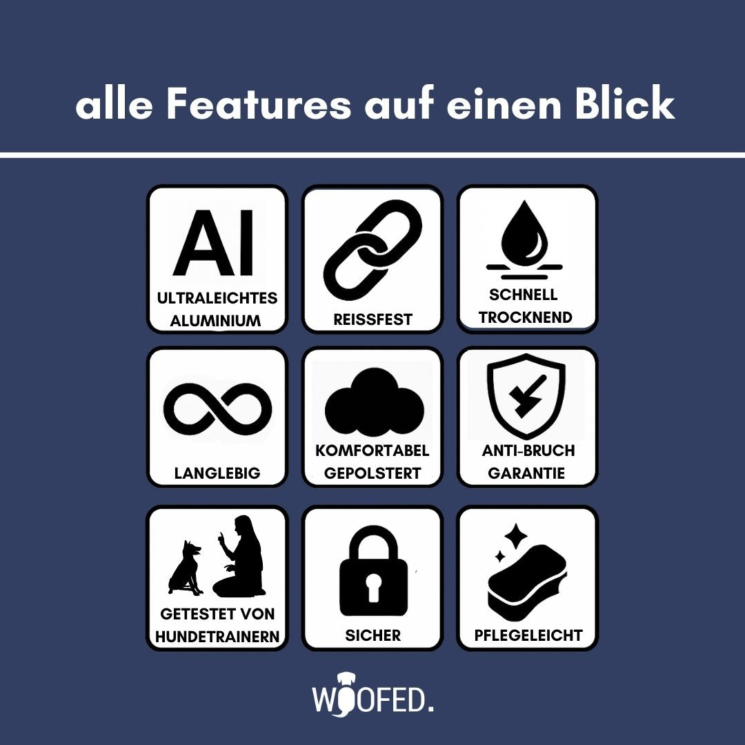 Nylon Halsband-Leine-Set Midnight Blue ultraleicht