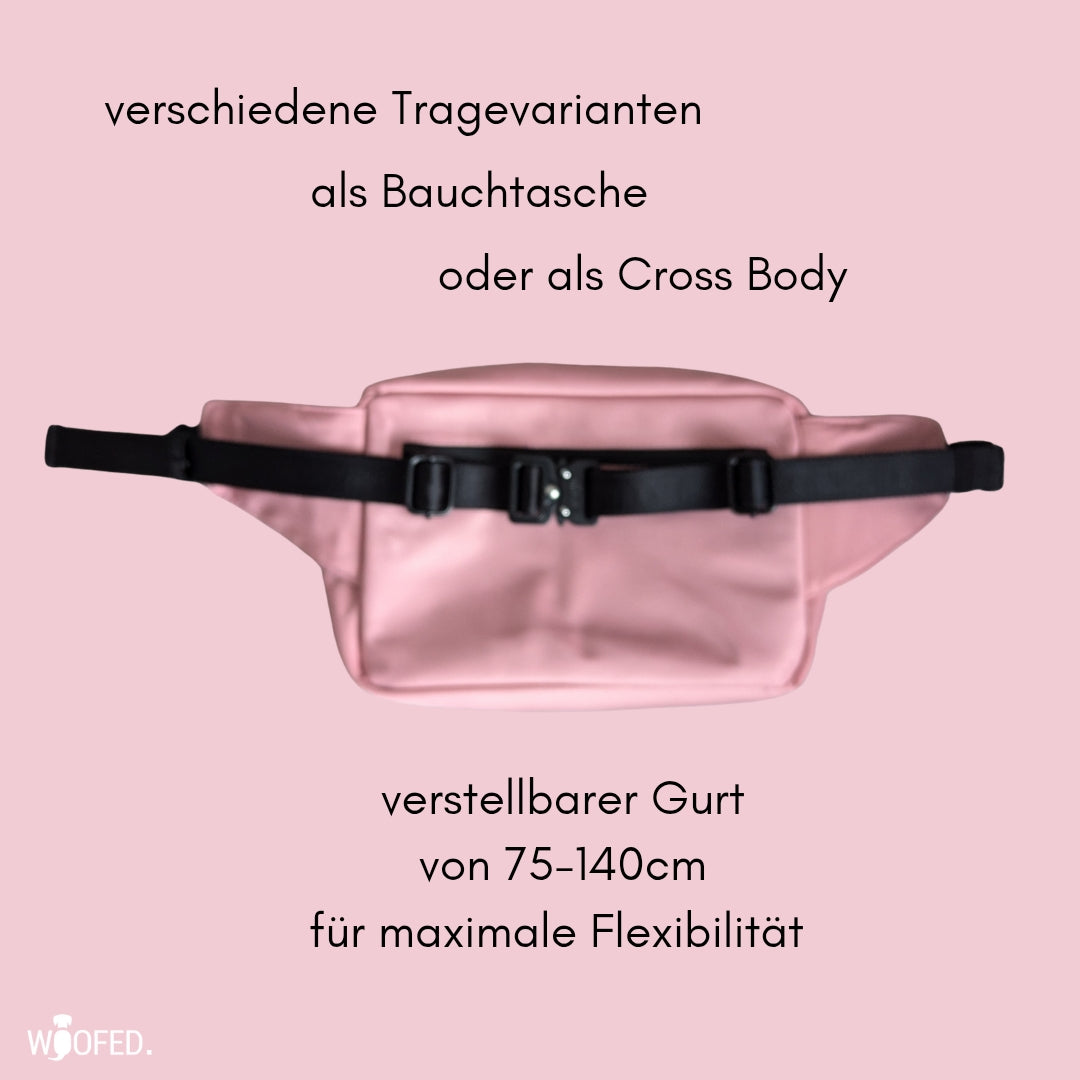 Multifunktionale Gassitasche - 2 in 1 Bauchtasche & Schultertasche Altrosa