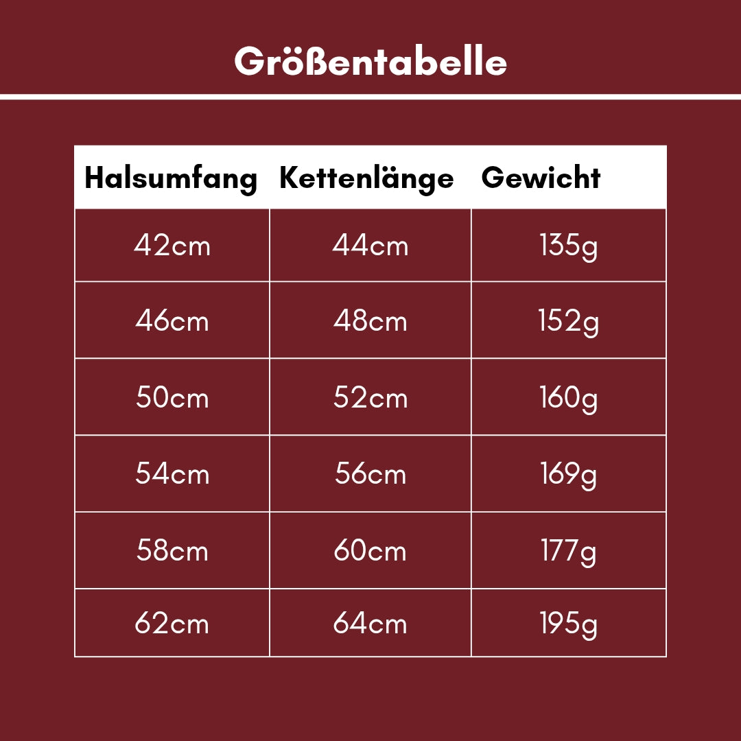 Woofchain Kettenhalsband aus Edelstahl Bordeaux