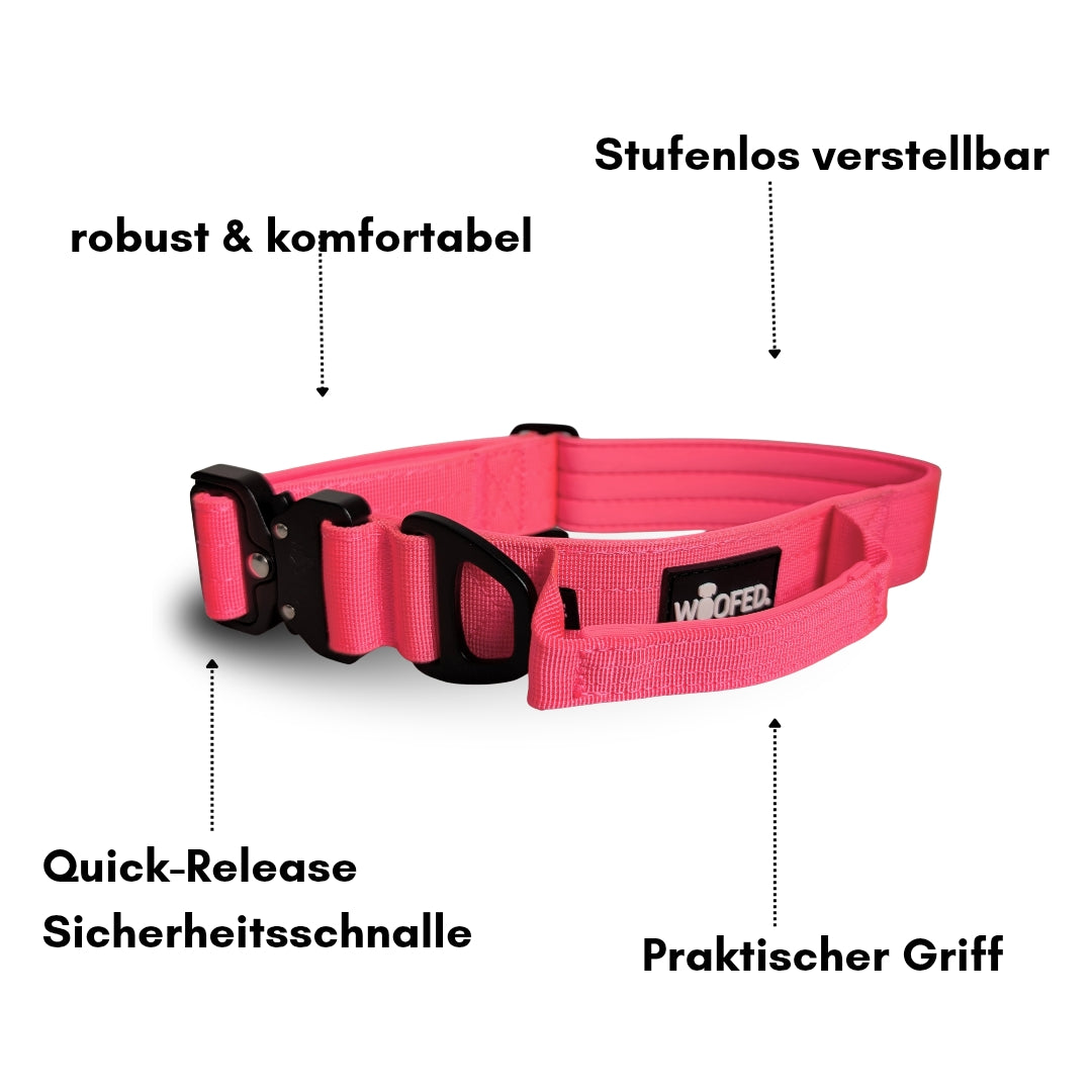 taktisches Nylon Halsband Pink Bloom - ultraleicht