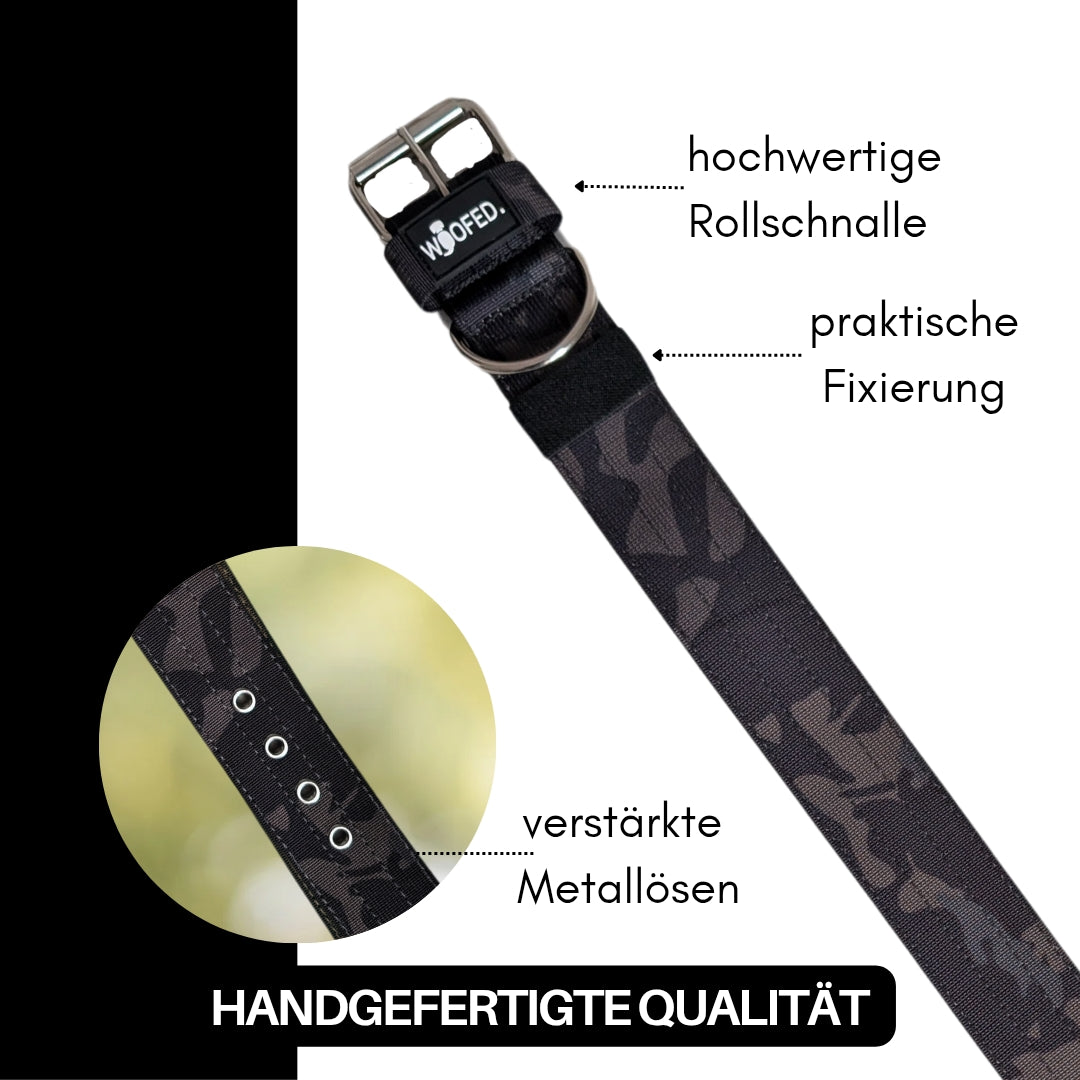 Nylon Classic Halsband Black Camo