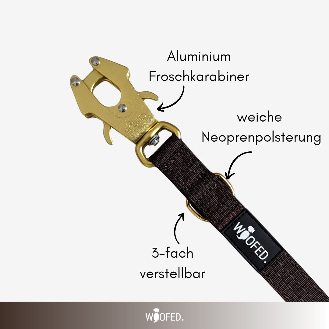 taktische Nylon Führleine Dark Brown