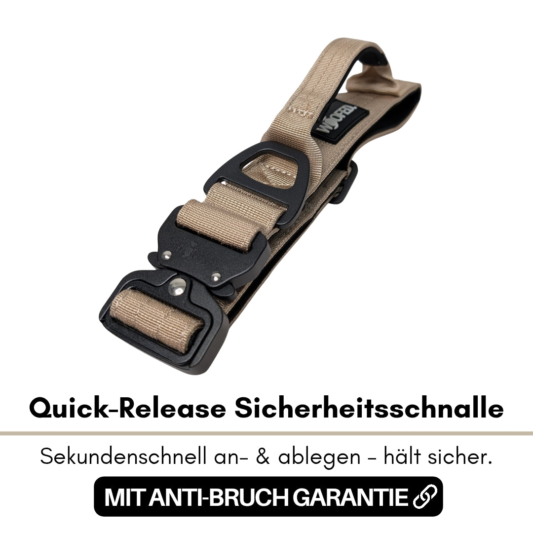 taktisches Nylon Halsband Desert Tan - ultraleicht