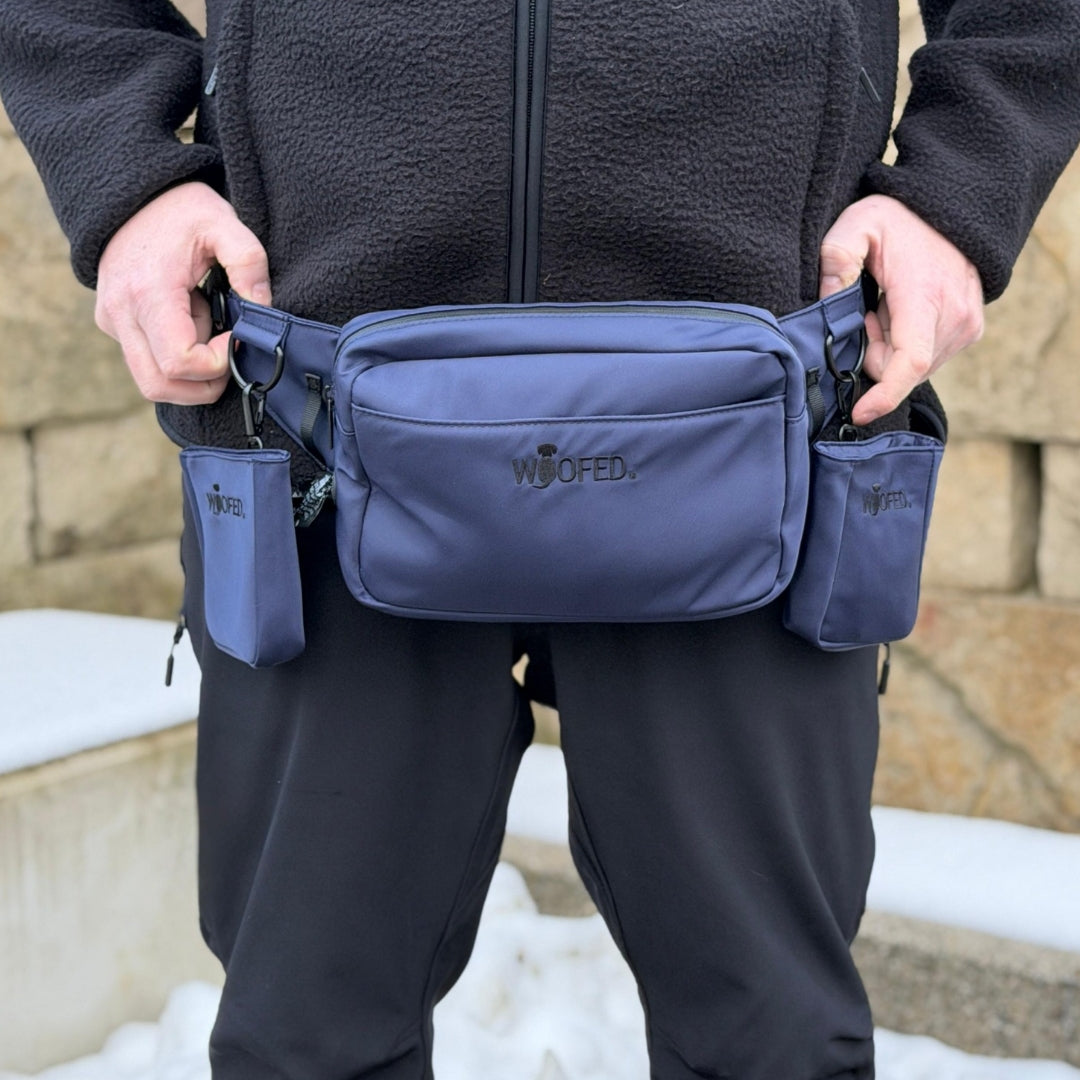 Multifunktionale Gassitasche - 2 in 1 Bauchtasche & Schultertasche Mignight Blue