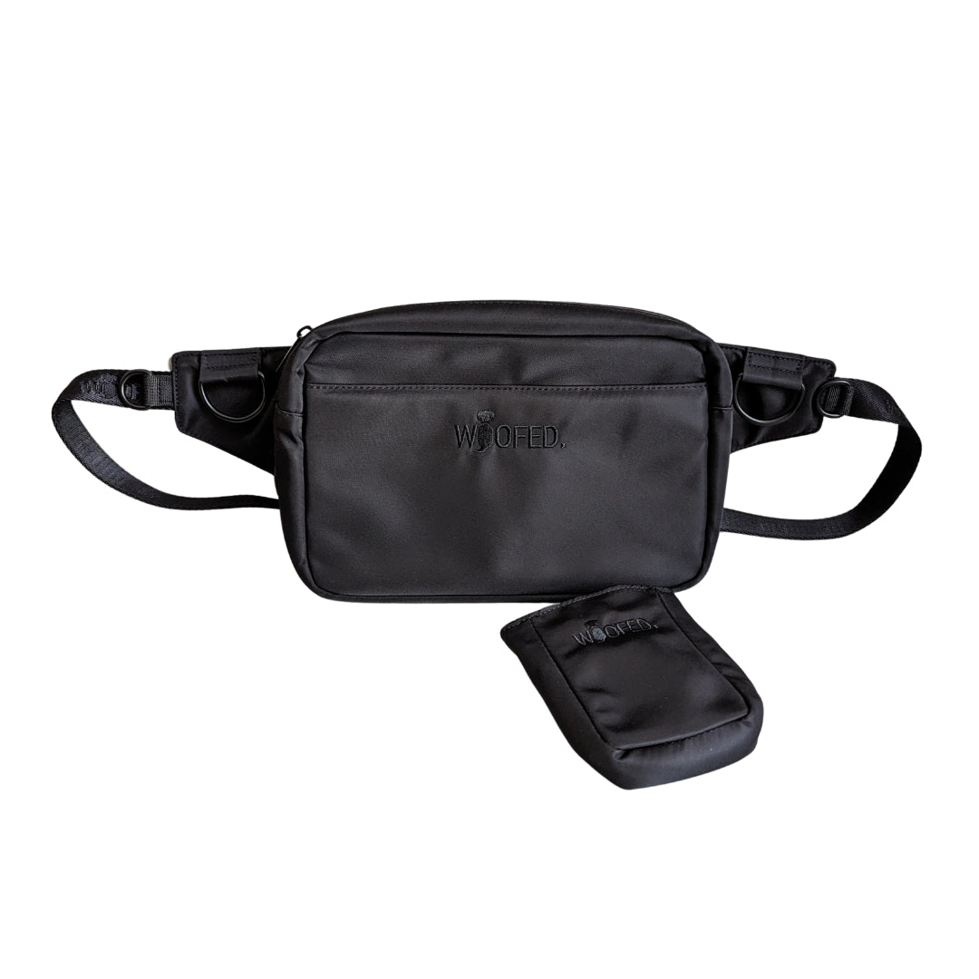 Multifunktionale Gassitasche - 2 in 1 Bauchtasche & Schultertasche Schwarz