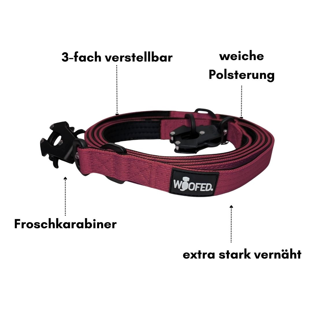 Nylon Tactical Führleine Bordeaux