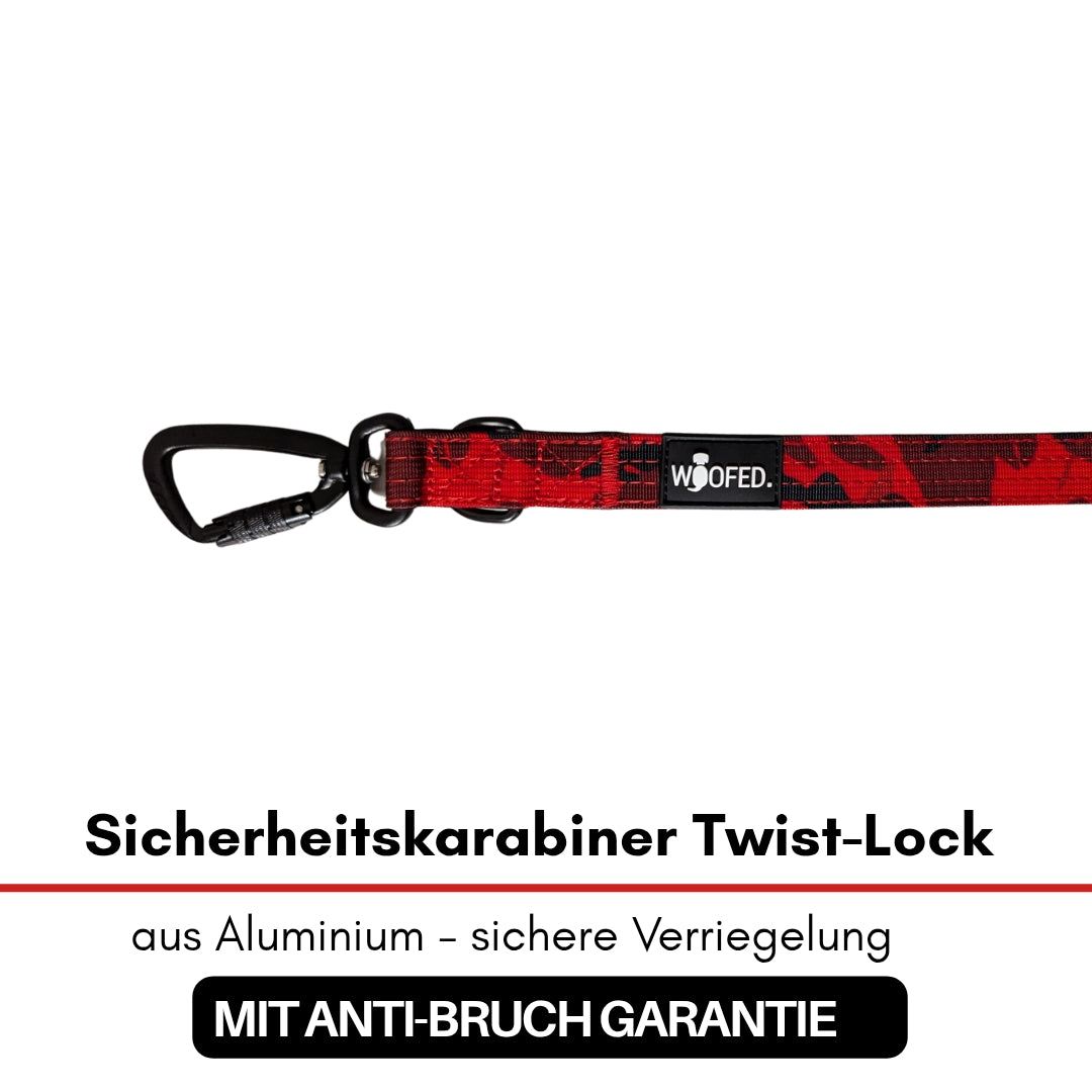 Nylon Führleine Safety Lock Red Camo