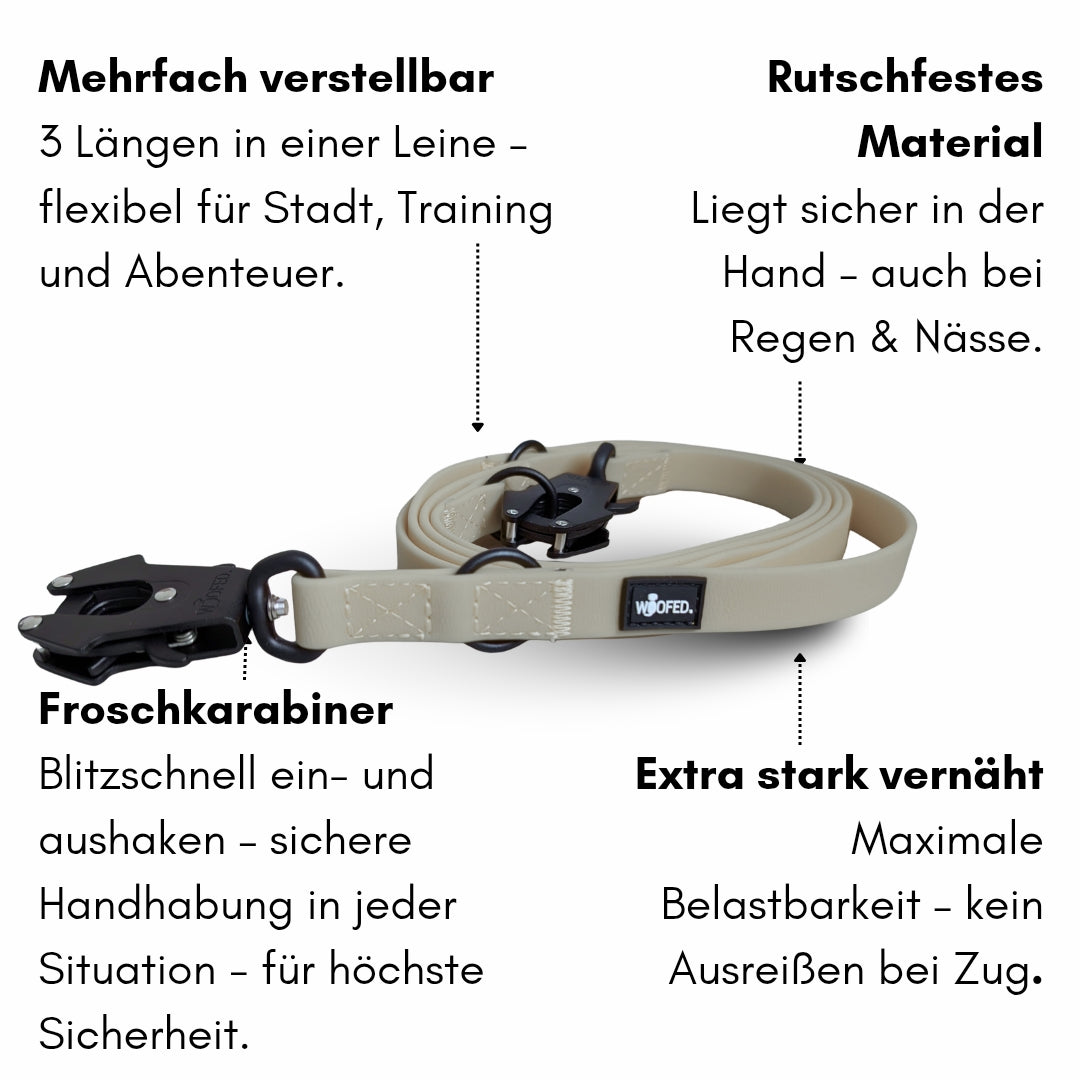 Führleine WOOFLEX® Tactical verstellbar Desert Sand