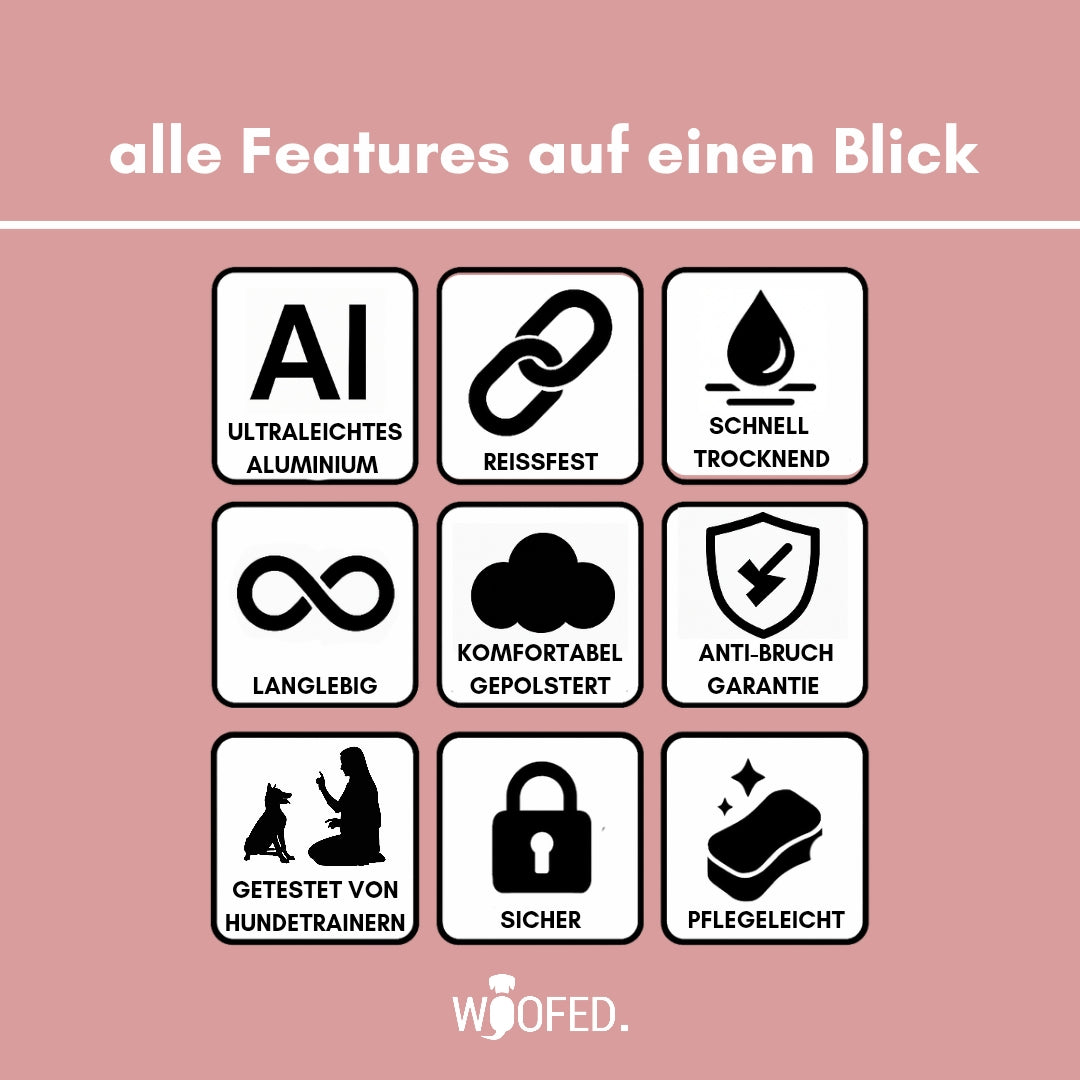 taktisches Nylon Halsband mit Griff Dusty Rose - ultraleicht