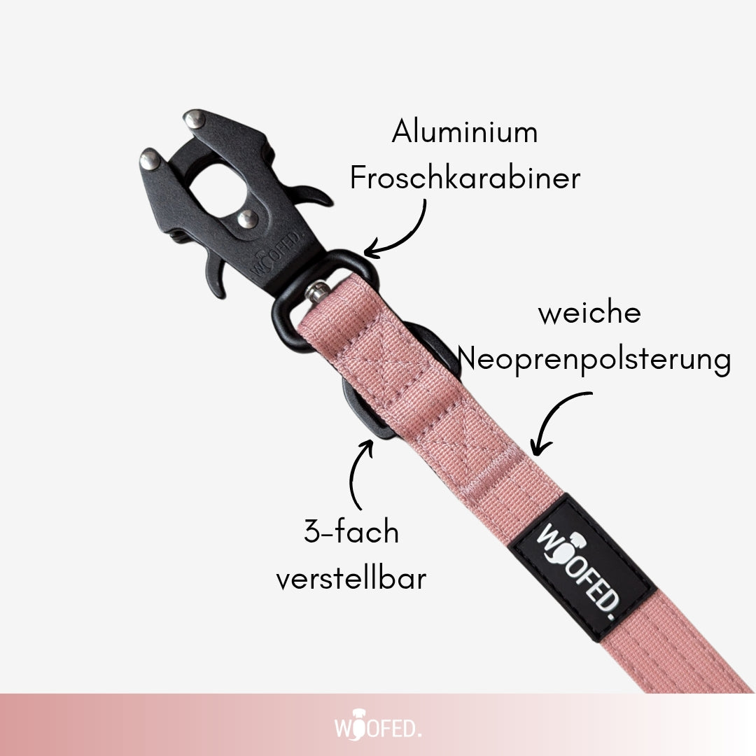 taktische Nylon Führleine Dusty Rose