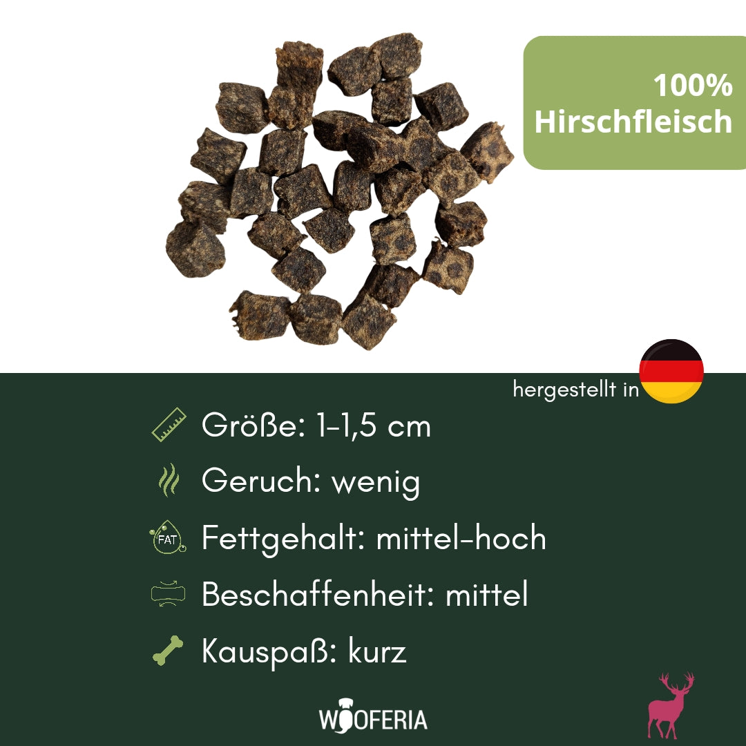 Hirschfleisch Würfel PUR