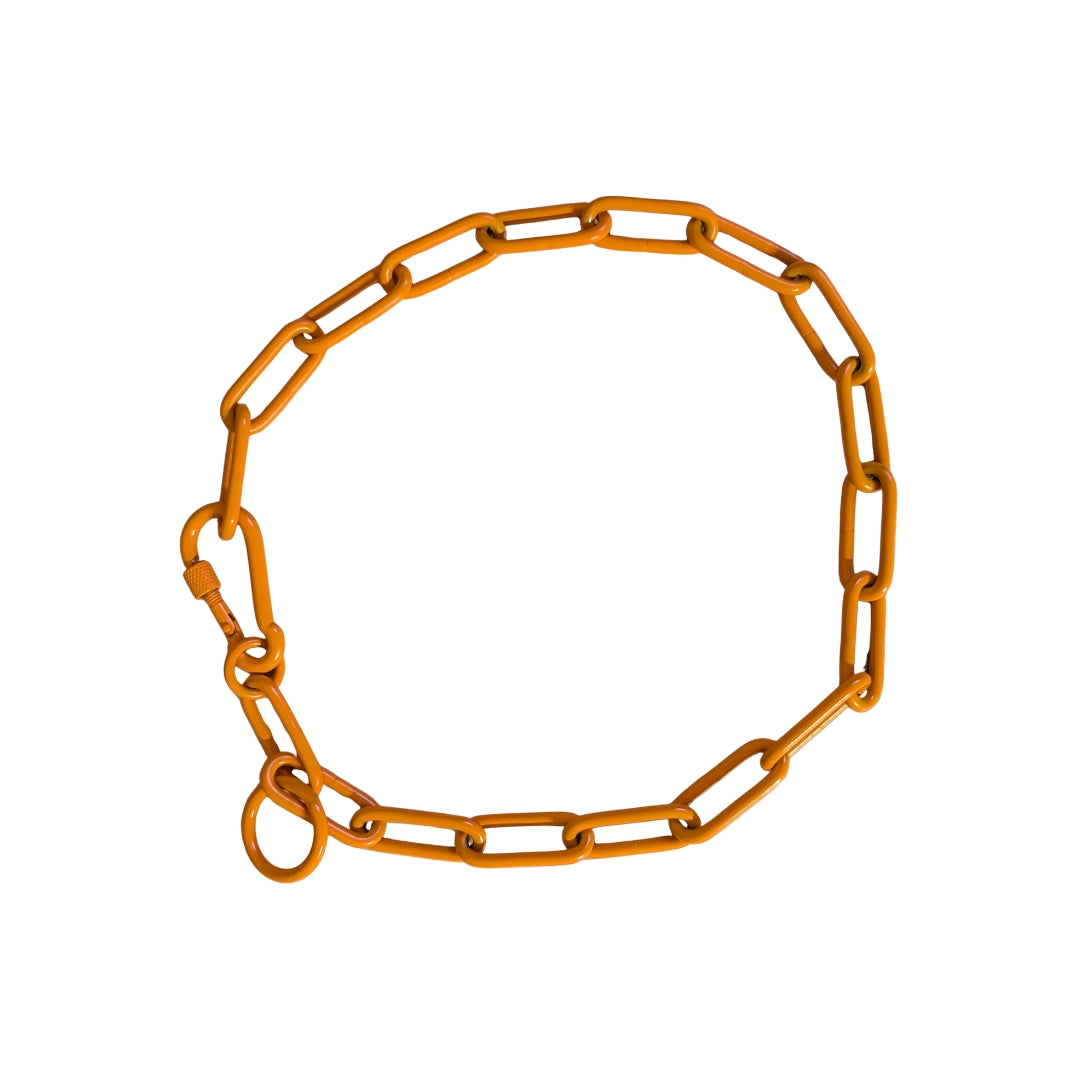 Woofchain Kettenhalsband aus Edelstahl Orange