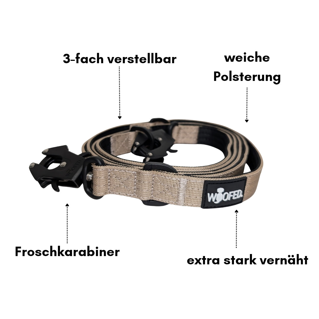 Nylon Halsband-Leine-Set Desert Tan ultraleicht
