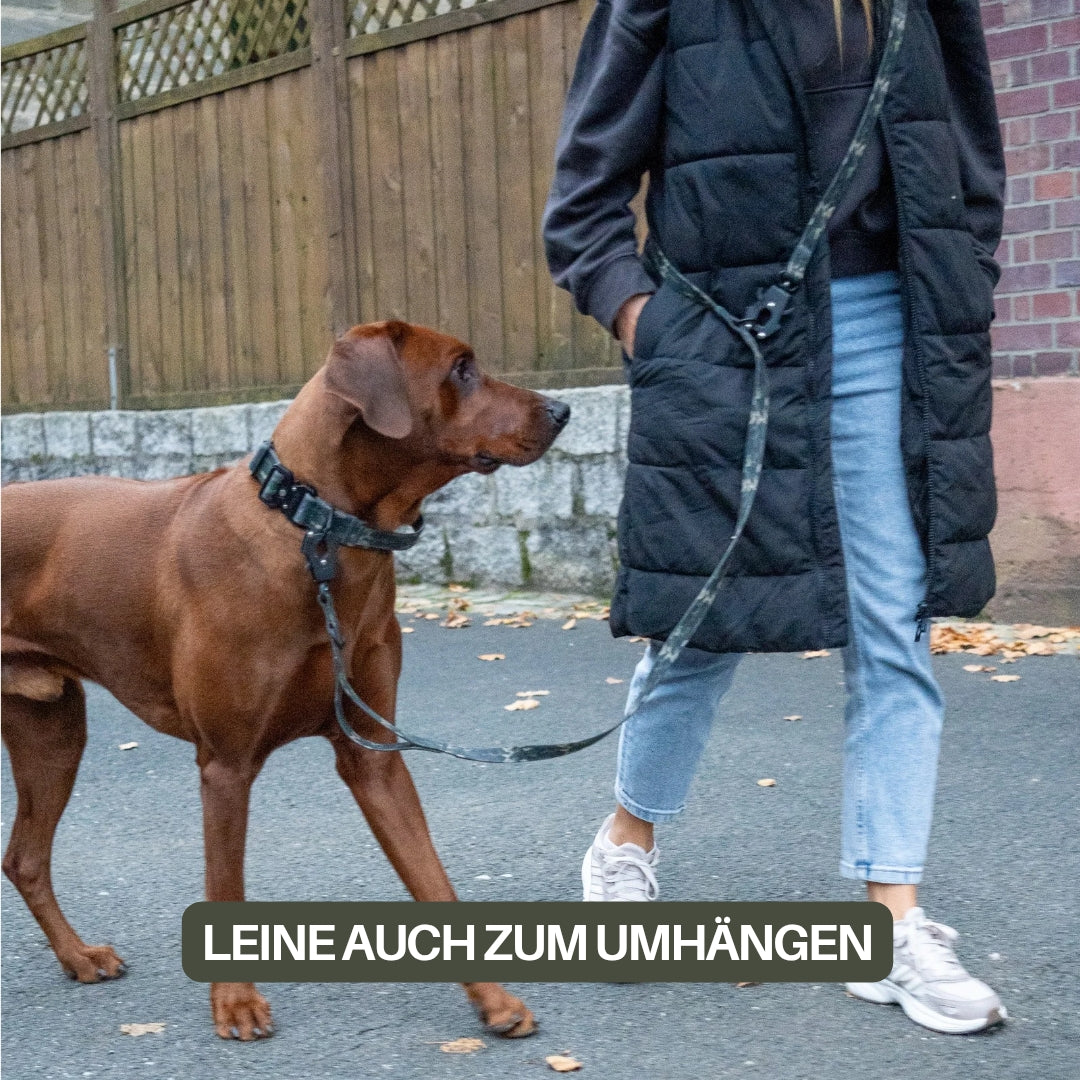 Führleine WOOFLEX® Tactical verstellbar Woodland Camo