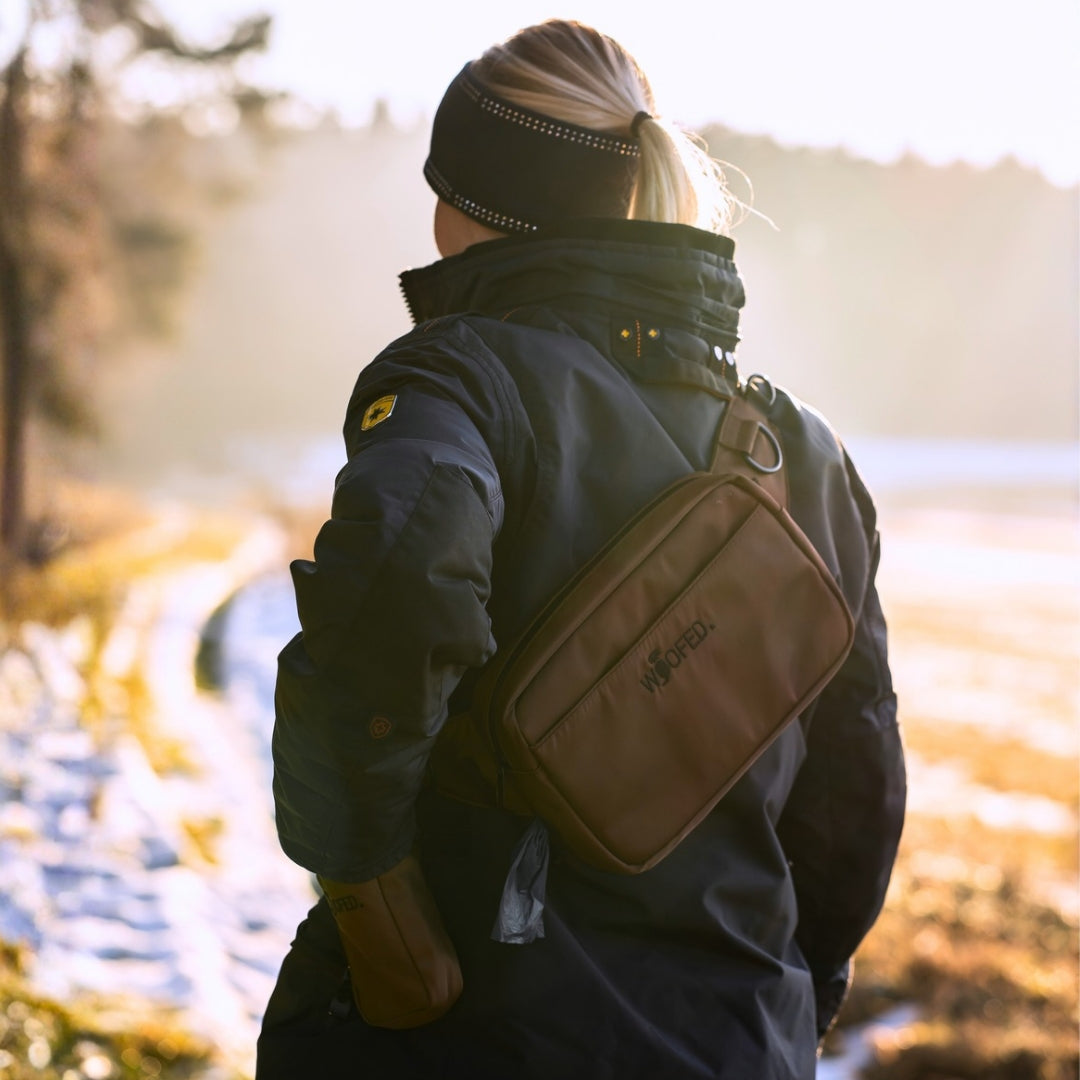 Multifunktionale Gassitasche - 2 in 1 Bauchtasche & Schultertasche Copper Brown