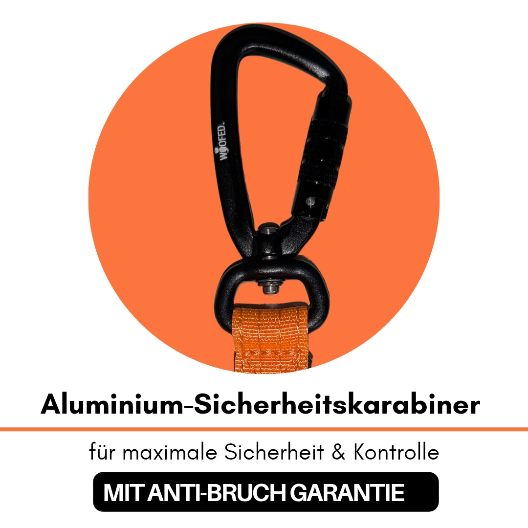 Nylon Retrieverleine verstellbar Safety Orange