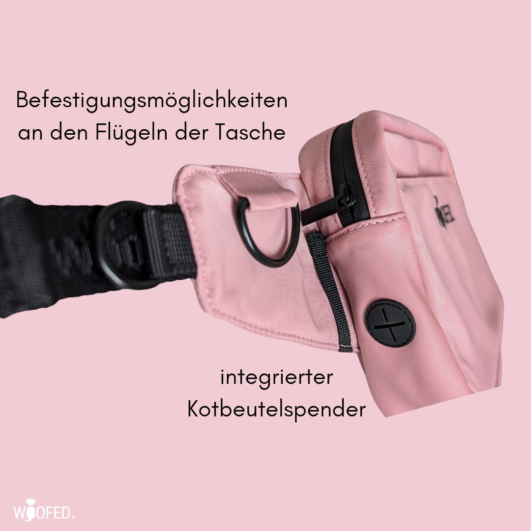 Multifunktionale Gassitasche - 2 in 1 Bauchtasche & Schultertasche Altrosa