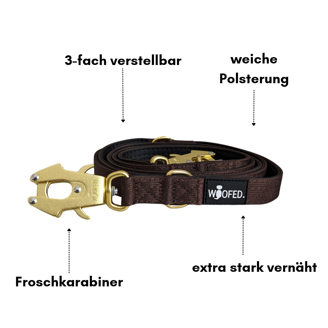 taktische Nylon Führleine Dark Brown